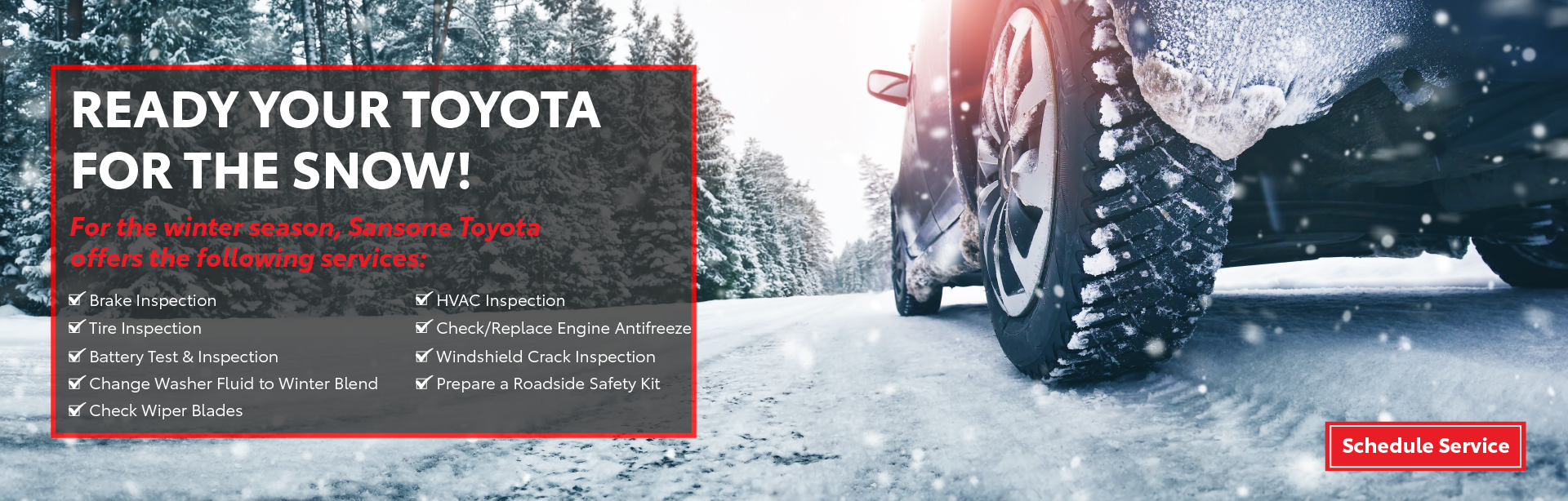 Ready your toyota for the snow!